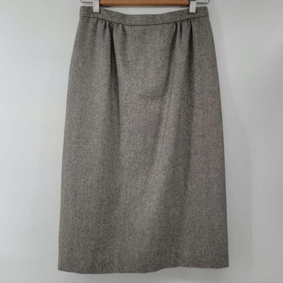 Vintage Sakowitz Grey Tweed Wool Skirt Suit 8 - Picture 7 of 8